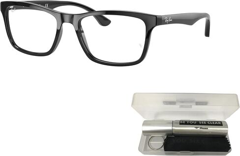 مجموعة النظارات Ray-Ban 5279: 5279 5279 2000 أسود مقاس 55 ملم ومجموعة تنظيف النظارات in Kuwait