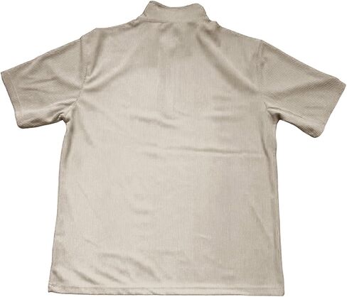 2026 Spring Summer Corduroy Henley Shirts for Men Short Sleeve Quarter Zip Pullover Ribbed Stand Collar T-Shirts in Saudi Arabia
