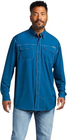 قميص Ariat الرجالي 10039580 باللون الأخضر المخضر L/S Ventek Outbound مقاس XL أخضر in Saudi Arabia