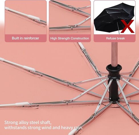 Color Glue Coating Sun Umbrella UV Protection Compact Folding Windproof Parasols Travel Auto Open Close Blocking UV 99.98% in Saudi Arabia