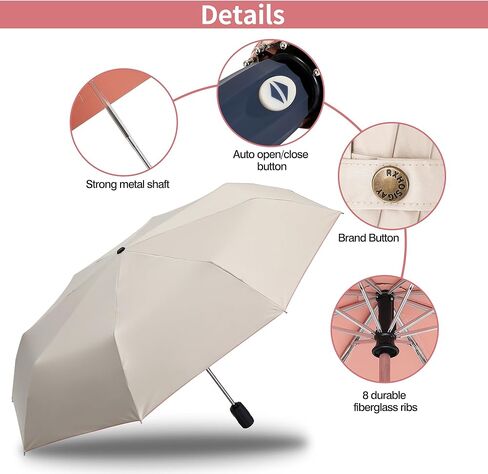 Color Glue Coating Sun Umbrella UV Protection Compact Folding Windproof Parasols Travel Auto Open Close Blocking UV 99.98% in Saudi Arabia