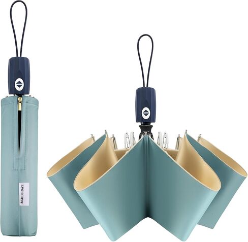 Color Glue Coating Sun Umbrella UV Protection Compact Folding Windproof Parasols Travel Auto Open Close Blocking UV 99.98% in Saudi Arabia