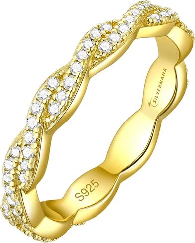 D Color VVS Moissanite Eternity Wedding Band for Women 925 Sterling Silver Stackable Anniversary Ring for Her Size 4-10 in Saudi Arabia