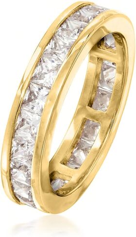 Ross-Simons 3.00 ct. t.w. CZ Eternity Band in 18kt Yellow Gold Over Sterling Silver in Saudi Arabia
