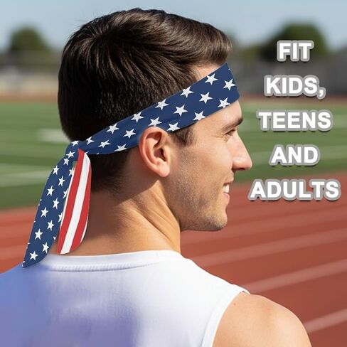 Stars Stripes Yoga Sports Headbands for Men Elastic Non-Slip Headbands Workout Running Hair Bands Sports Bandage for Men 4th of July in Saudi Arabia