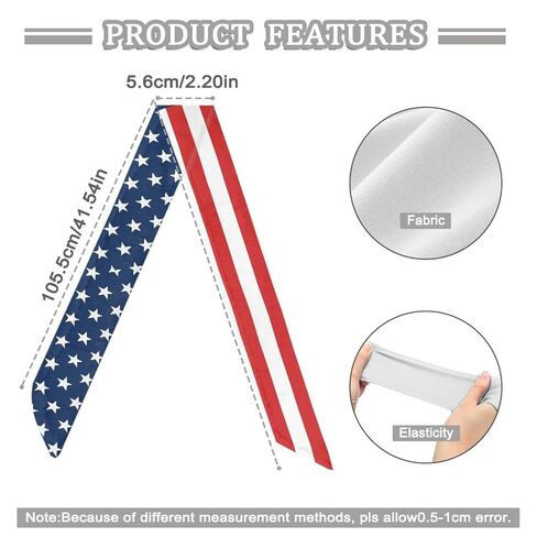 Stars Stripes Yoga Sports Headbands for Men Elastic Non-Slip Headbands Workout Running Hair Bands Sports Bandage for Men 4th of July in Saudi Arabia