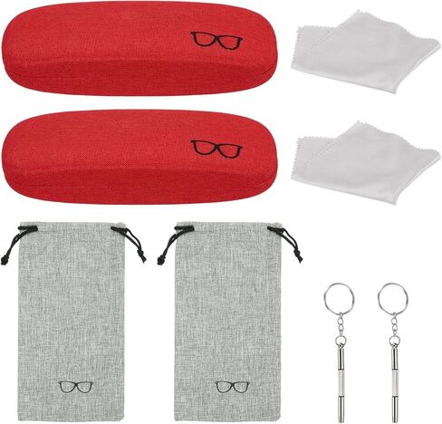 PATIKIL Hard Shell Glasses Case, Eyeglasses Cases Kit Linen Fabri for Women Men Eyeglasses Sunglasses Storage in Saudi Arabia