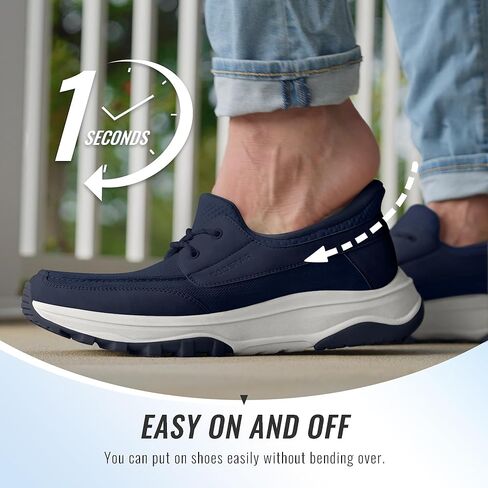 Mens Orthopedic Slip On Shoes with Arch Support Hands Free Loafers Casual Comfortable Walking Shoe in Saudi Arabia