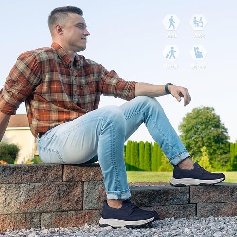 Mens Orthopedic Slip On Shoes with Arch Support Hands Free Loafers Casual Comfortable Walking Shoe in Saudi Arabia