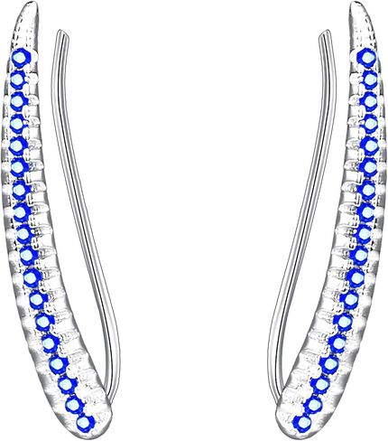 EVER FAITH 925 Sterling Silver CZ Elegant Leaf Sweep Ear Cuff Wrap Hook Earrings 1 Pair in Saudi Arabia