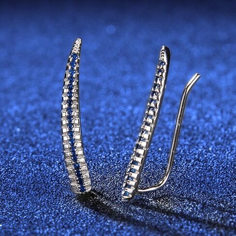EVER FAITH 925 Sterling Silver CZ Elegant Leaf Sweep Ear Cuff Wrap Hook Earrings 1 Pair in Saudi Arabia