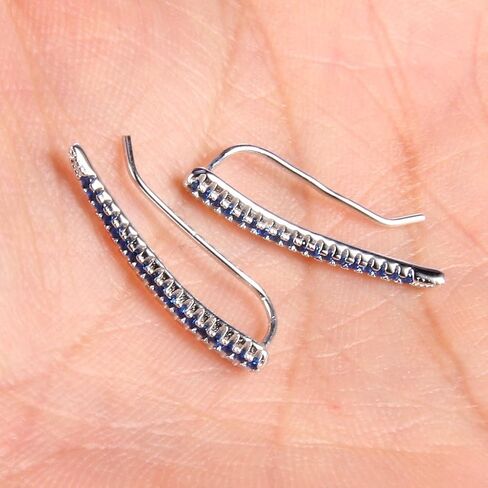 EVER FAITH 925 Sterling Silver CZ Elegant Leaf Sweep Ear Cuff Wrap Hook Earrings 1 Pair in Saudi Arabia