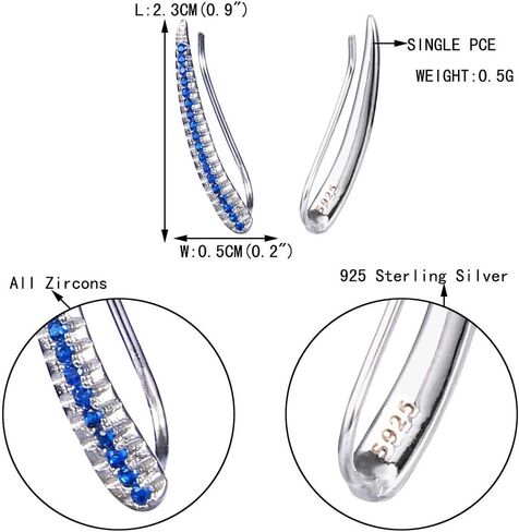 EVER FAITH 925 Sterling Silver CZ Elegant Leaf Sweep Ear Cuff Wrap Hook Earrings 1 Pair in Saudi Arabia