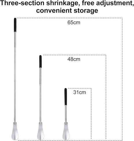 Telescopic Long Handle Shoe Horn, Adjustable from 15 to 37 Inches - Lightweight Aluminum Alloy Aid for Seniors, Men & Women - Effortless Shoe Helper for Those with Back Pain, Mobility Issues in Saudi Arabia