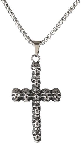 Stainless Steel Skull Cross Pendant Necklace in Saudi Arabia