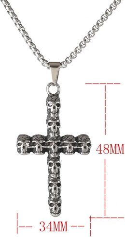 Stainless Steel Skull Cross Pendant Necklace in Saudi Arabia