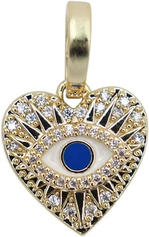 GLD Small Coin Evil Eye Heart Pendant - Gold in Saudi Arabia
