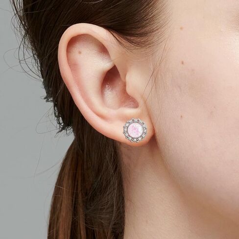 Ear Tunnels Gauges, 2PCS Stainless Steel Tunnel Set Single Flared Pink Solid Opal Flower Ear Gauges 00G Ear Piercing Jewelry in Saudi Arabia
