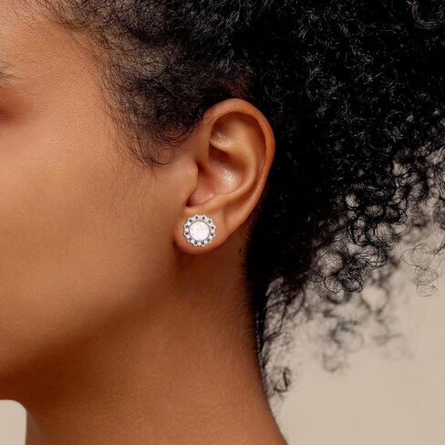 Ear Tunnels Gauges, 2PCS Stainless Steel Tunnel Set Single Flared Pink Solid Opal Flower Ear Gauges 00G Ear Piercing Jewelry in Saudi Arabia