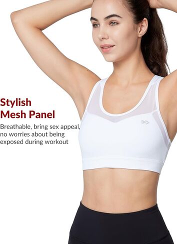 Yvette Plus Size Sports Bras for Women Comfortable Racerback Supporttive Sports Bra Medium Impact Wireless in Saudi Arabia