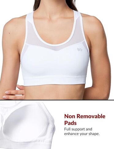 Yvette Plus Size Sports Bras for Women Comfortable Racerback Supporttive Sports Bra Medium Impact Wireless in Saudi Arabia