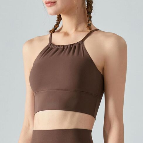 Halter Neck Sports Bra and Shorts Set, Moisture Wicking Quick Dry, Yoga Fitness Running Activewear with Removable Pads in Saudi Arabia