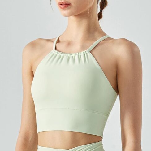 Halter Neck Sports Bra and Shorts Set, Moisture Wicking Quick Dry, Yoga Fitness Running Activewear with Removable Pads in Saudi Arabia