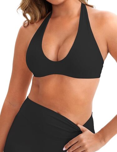 Halter Sports Bra for Women Longline Strappy Open Back Yoga Bra Removable Cups Workout Gym in Saudi Arabia