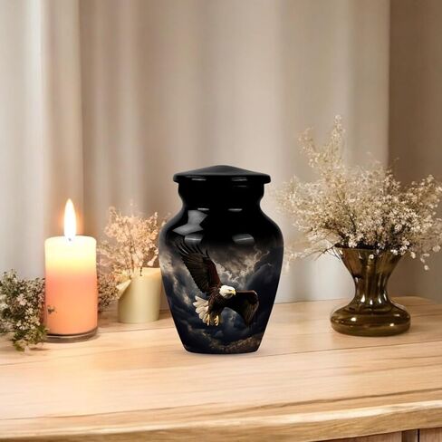 Black Eagle Fly Urns for Human Ashes Adult Male - Small Keepsake Urn for Human Ashes Adult Women - Funeral Mini Cremation Urns for Mom and Dad 3Inch in Saudi Arabia
