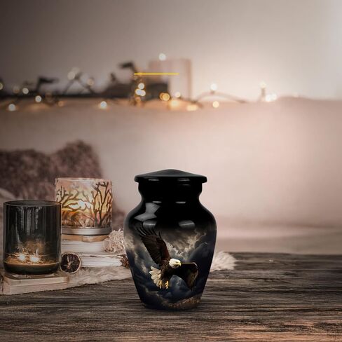 Black Eagle Fly Urns for Human Ashes Adult Male - Small Keepsake Urn for Human Ashes Adult Women - Funeral Mini Cremation Urns for Mom and Dad 3Inch in Saudi Arabia