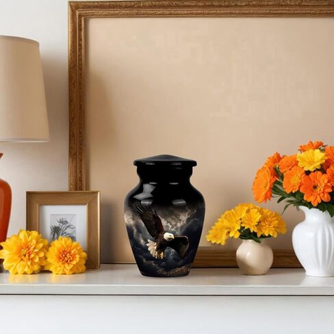 Black Eagle Fly Urns for Human Ashes Adult Male - Small Keepsake Urn for Human Ashes Adult Women - Funeral Mini Cremation Urns for Mom and Dad 3Inch in Saudi Arabia