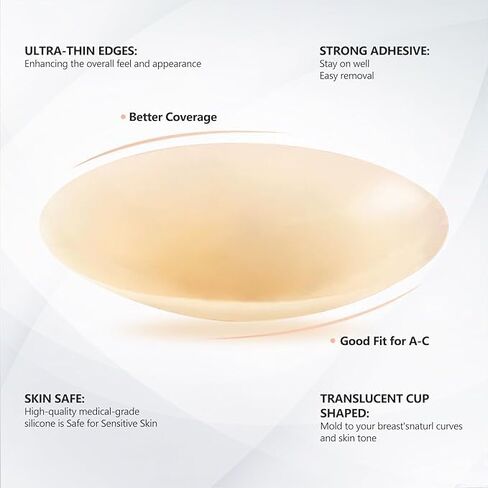 2PCS Women's Nipple Covers - Reusable silicone invisible nipple covers, comes with travel storage box in Saudi Arabia