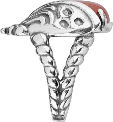 American West Jewelry Sterling Red Jasper Ladybug Ring Size 5 to 10 in Saudi Arabia