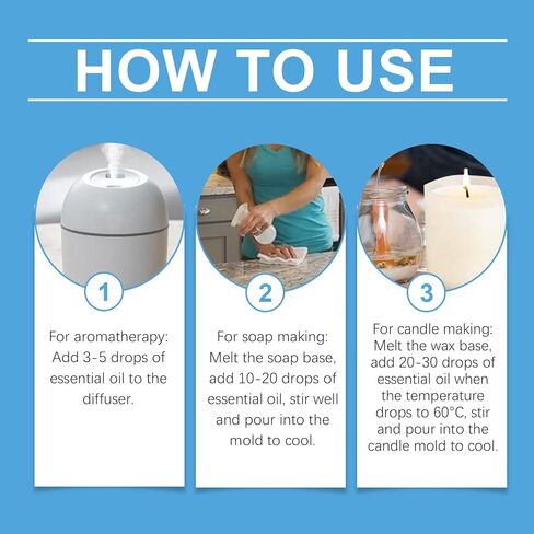 مجموعة زيوت عطرية لعيد الميلاد، زيوت عطرية شتوية، مجموعة هدايا زيت معطرة لمدفأة عيد الميلاد - التوت البري، الفانيليا، النعناع، ​​القرفة، الأرز، التفاح، 6 قطع in Kuwait