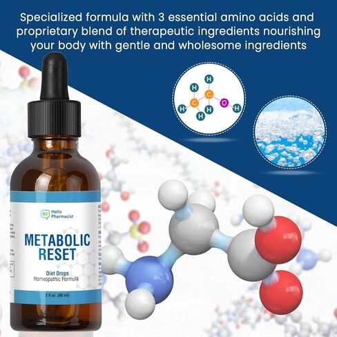 HelloPharmacist Original Metabolic Reset Homeopathic Diet Drops - Original Formula - 2 Ounce - 60mL in Saudi Arabia