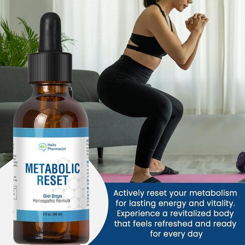 HelloPharmacist Original Metabolic Reset Homeopathic Diet Drops - Original Formula - 2 Ounce - 60mL in Saudi Arabia