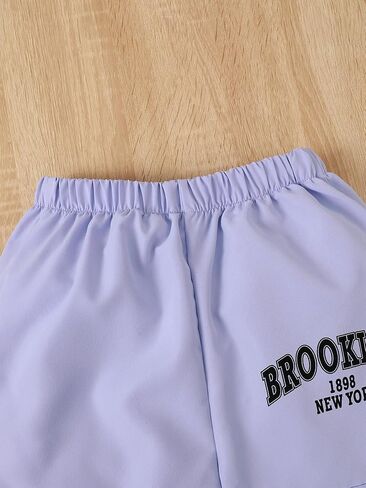Girls Pants Set New York 2 Piece Long Sleeve Graphic Sweatshirt & Light Purple Joggers for Ages 8-12 in Saudi Arabia