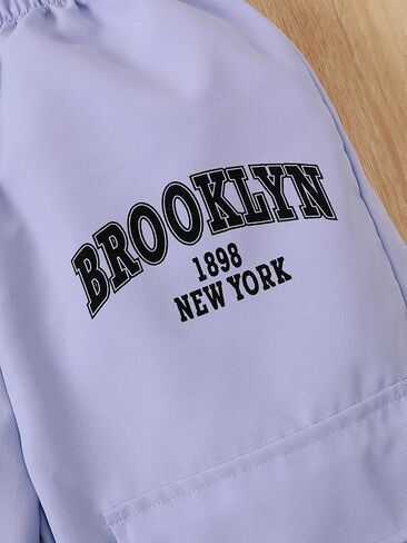 Girls Pants Set New York 2 Piece Long Sleeve Graphic Sweatshirt & Light Purple Joggers for Ages 8-12 in Saudi Arabia