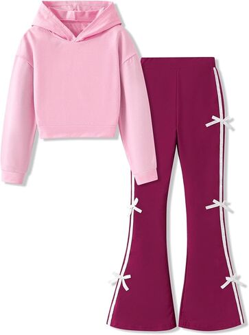 Sizes 7-14 Years Girls 2 Piece Outfit Hoodies & Flares Treen Girls Fall Winter Clothing Set 2025 in Saudi Arabia