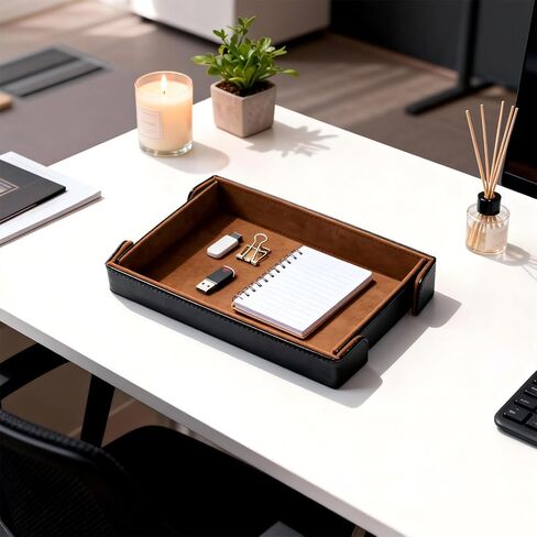 Valet Tray Desktop Storage Organizer Catchall Tray for Jewelry, Wallets, Watches, Keys, Coins, Phones, Glasses - Perfect for Nightstand, Desktop, Entryway table in Saudi Arabia