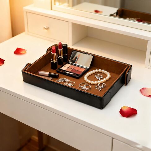 Valet Tray Desktop Storage Organizer Catchall Tray for Jewelry, Wallets, Watches, Keys, Coins, Phones, Glasses - Perfect for Nightstand, Desktop, Entryway table in Saudi Arabia