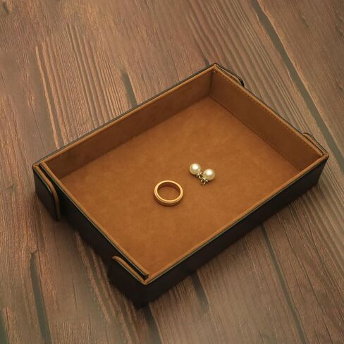 Valet Tray Desktop Storage Organizer Catchall Tray for Jewelry, Wallets, Watches, Keys, Coins, Phones, Glasses - Perfect for Nightstand, Desktop, Entryway table in Saudi Arabia