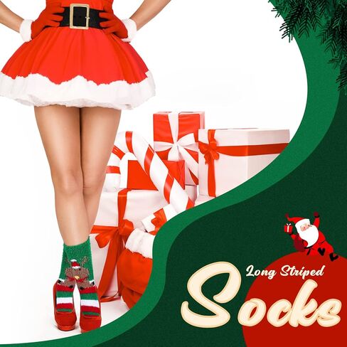 Liitrsh 24 Pairs Christmas Fuzzy Winter Socks for Women Soft Warm Fluffy Christmas Socks(Cute Style) in Saudi Arabia