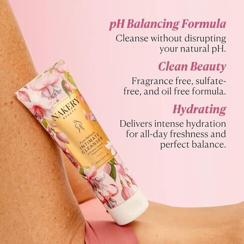 Nakery Intimate Wash Women pH Balanced Vaginal Cleanser - Hydrating Feminine Wash with Aloe & Hyaluronic Acid - Nourishing Vaginal Wash Supports Healthy pH & Odor Eliminator - Safe for Daily Use in Kuwait