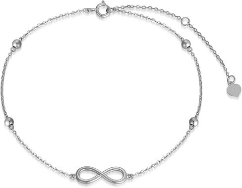 SISGEM 14K الذهب الصلب إنفينيتي الخلخال مجوهرات للنساء، الذهب الحقيقي الحب عقدة الكاحل سوار عيد ميلاد الذكرى السنوية مجوهرات هدايا للزوجة والأم 8-10 بوصة in Kuwait