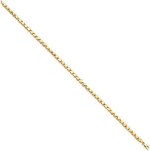 Sonia Jewels Real 14k Yellow Gold Double-Sided Heart Anklet - with Secure Lobster Lock Clasp 10" in Saudi Arabia