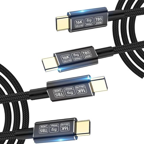usb c to usb c cable 3.3ft Compatible with Thunderbolt 5 cable,Thunderbolt 4/3,80 Gbps usb c data transfer cable,USB 5 Cable, Supports 16K/Dual 8K usb c video cable, 240W Charging usb-c monitor cable in Kuwait
