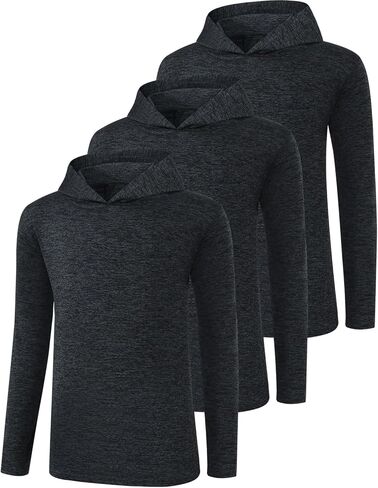 عبوة من 3 قطع من Ullnoy: قمصان بغطاء للرأس بأكمام طويلة للأولاد الشباب، قمصان بقلنسوة مناسبة للأولاد المراهقين، قمصان بقلنسوة نشطة بأكمام طويلة in Kuwait