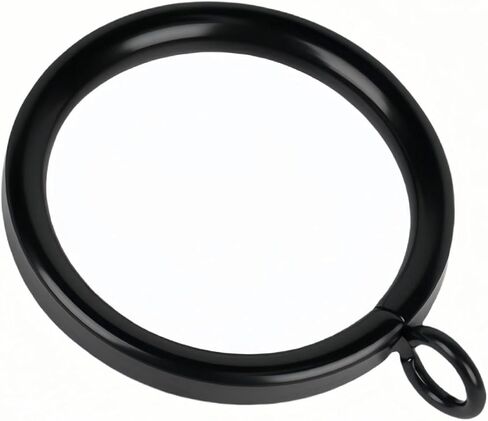 1.25 Inch Half-Round Black Curtain Eyelets, 40 Pack Heavy Duty Iron Curtain Rings - Quiet Glide, Rustproof, Fits Rods <1.25 Inches in Saudi Arabia