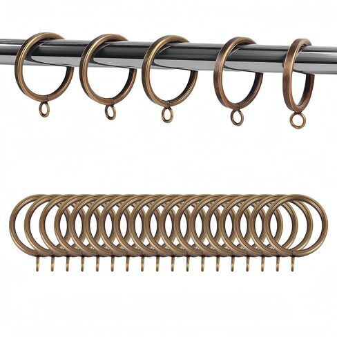 1.25 Inch Half-Round Black Curtain Eyelets, 40 Pack Heavy Duty Iron Curtain Rings - Quiet Glide, Rustproof, Fits Rods <1.25 Inches in Saudi Arabia